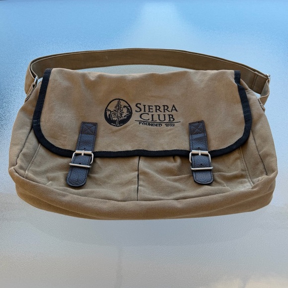 Sierra Club Khaki Canvas Messenger Bag - Picture 3 of 6